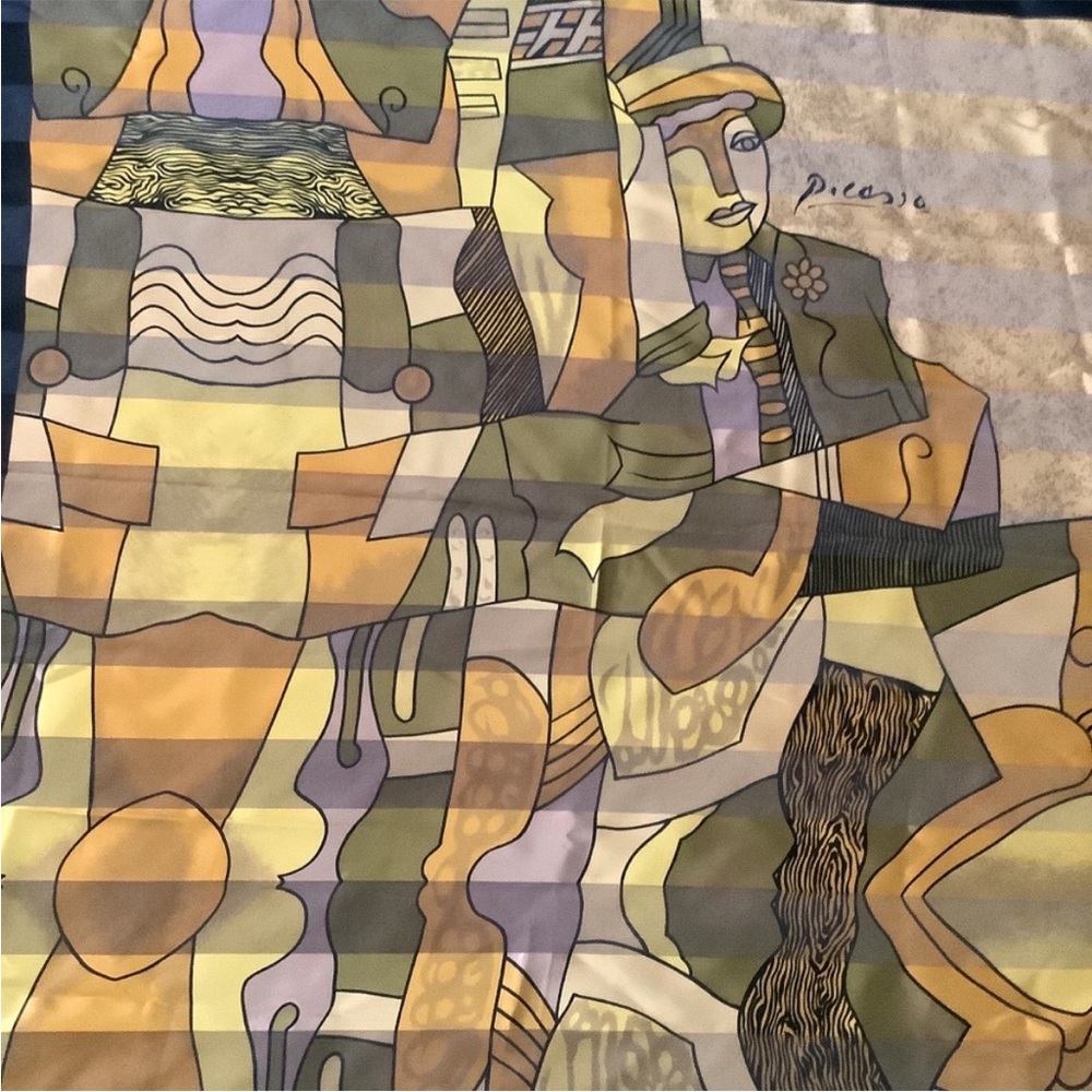 Paloma Picasso Geometric Art in Green, Yellow, and Purple